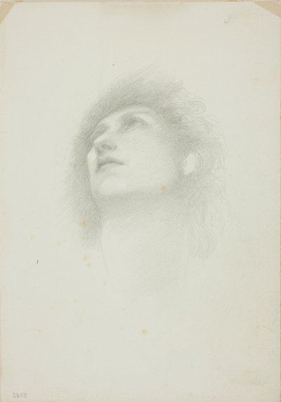 Hoofd van een Vrouw met Opgeheven Gezicht door Sir Edward Burne Jones