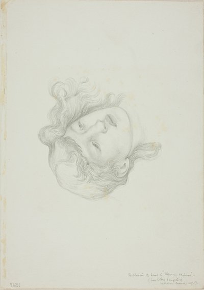 Reflectie van Hoofd, studie voor Spiegel van Venus door Sir Edward Burne Jones