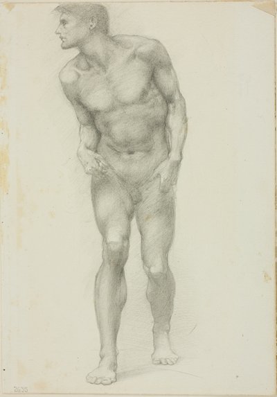 Staande Naakte Man met Gezicht in Profiel door Sir Edward Burne Jones