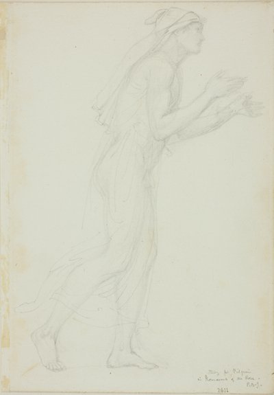 Studie voor Pelgrim in Romaunt of the Rose door Sir Edward Burne Jones