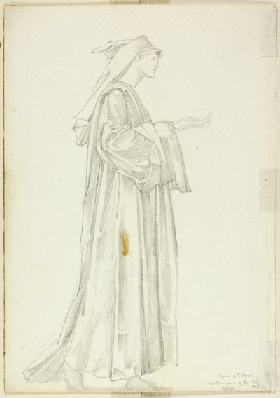 Studie van Pelgrim voor Romaunt van de Roos door Sir Edward Burne Jones