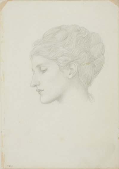 Vrouwenhoofd in profiel naar links door Sir Edward Burne Jones