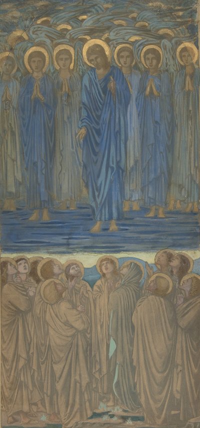 Hemelvaart van Christus Handelingen I, 1-9: Studie voor glas-in-loodraam, ca. 1875-84 door Sir Edward Coley Burne Jones