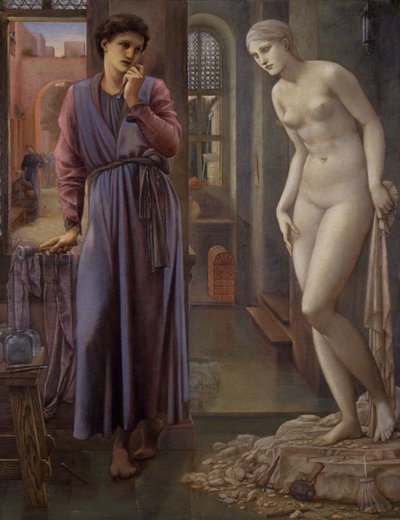 Pygmalion en het Beeld - De Hand Weerstaat door Sir Edward Coley Burne Jones