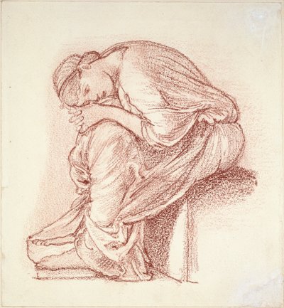 Zittende figuur van een vrouw, eind 19e eeuw door Sir Edward Coley Burne Jones