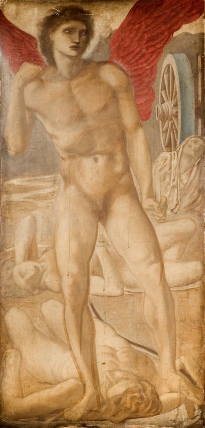 Troy Drieluik - Studie voor Liefde die Vergetelheid Onderwerpt, 1875 door Sir Edward Coley Burne Jones