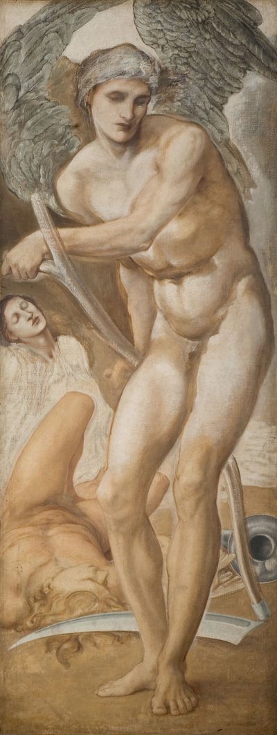 Troy Drieluik - Studie van Vergetelheid die Roem Overwint, 1875 door Sir Edward Coley Burne Jones