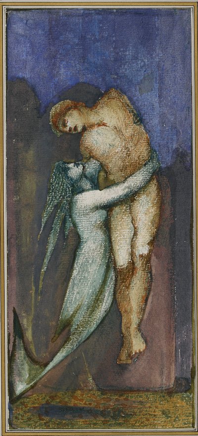 Zeemeermin en verdronken zeeman uit Album van achtenveertig tekeningen, c1853-1898 door Sir Edward Coley Burne Jones
