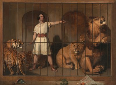Portret van Mr. Van Amburgh, Zoals Hij Verscheen met Zijn Dieren in de Londense Theaters door Sir Edwin Henry Landseer