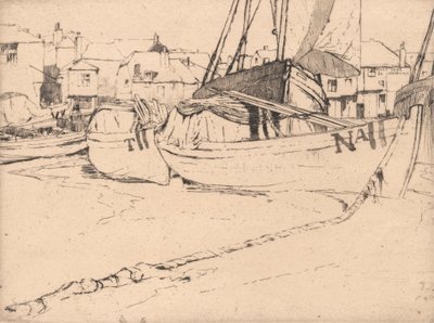 Seine Boten, St. Ives, Cornwall door Sir Frank Short