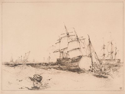 Schepen bij de ingang van de Medway, nr. 2 door Sir Frank Short