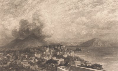 Vesuvius vanaf de Baai van Napels door Sir Frank Short
