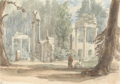 De Ruïnes van Leptis Magna zoals ze Verschijnen in het Koninklijk Park bij Virginia Water door Sir George Hayter
