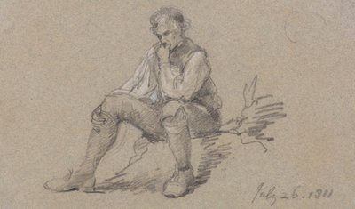Zittende Man door Sir George Howland Beaumont seventh Baronet