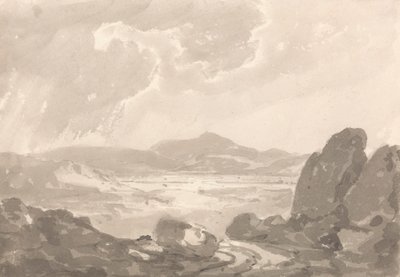 Uitzicht over vallei door Sir George Howland Beaumont seventh Baronet