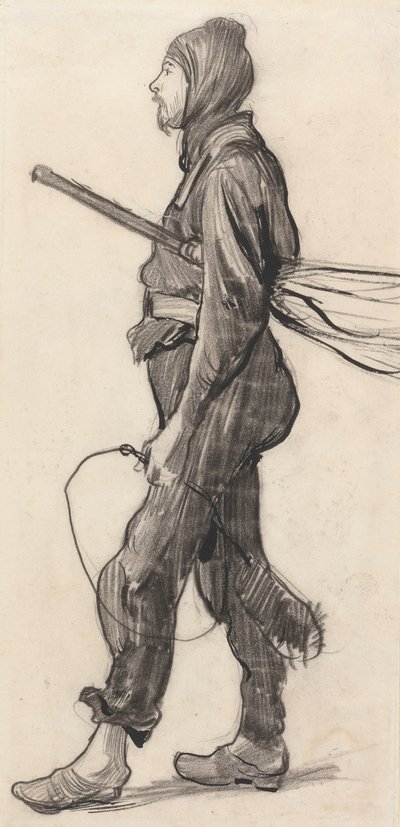 Studie van een schoorsteenveger door Sir Hubert von Herkomer