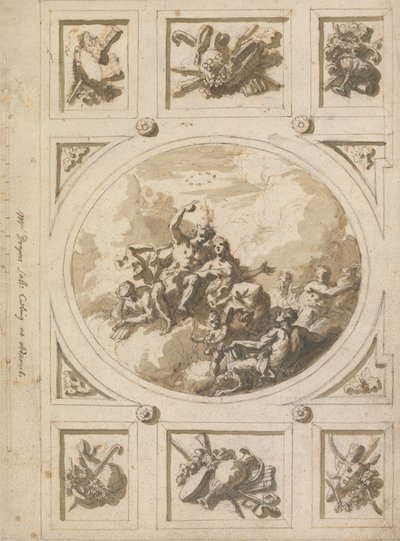 Ontwerp voor een Plafond in Addiscombe: Bacchus en Ariadne door Sir James Thornhill