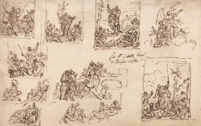 Mozes en de koperen slang - Ontwerp voor de kapel in Dunster Castle door Sir James Thornhill