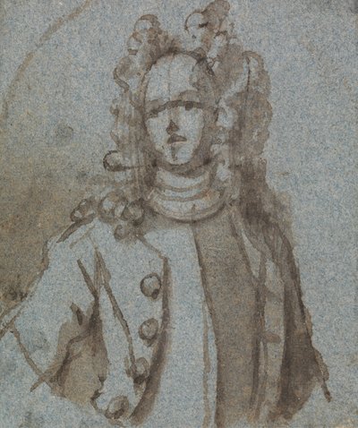 Portret van een man met een pruik door Sir James Thornhill