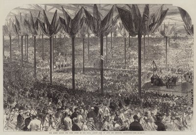 De Koningin legt de Eerste Steen van de Royal Albert Hall of Arts and Sciences, Kensington-Gore door Sir John Charles Robinson
