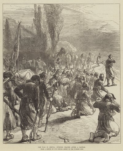 De Oorlog in Servië, Avondgebed na een Slag door Sir John Charles Robinson