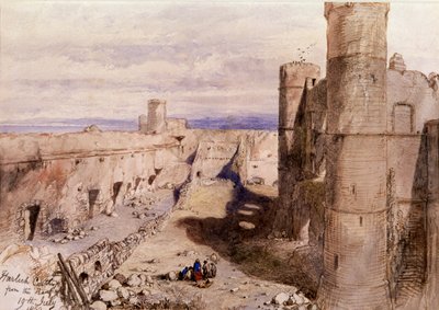 Harlech Castle vanaf de wallen, Wales door Sir John Gilbert