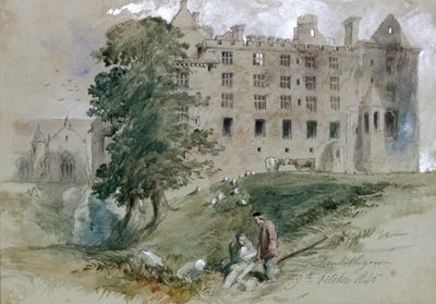 Kasteel van Linlithgow, West Lothian, Schotland, 1845 door Sir John Gilbert