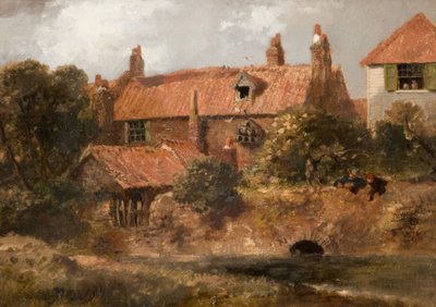 Oude huisjes in Lewisham door Sir John Gilbert