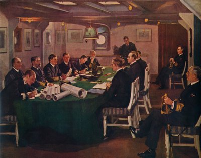 Voorhut, H.M.S. Queen Elizabeth, Rosyth, 16 november 1918 door Sir John Lavery