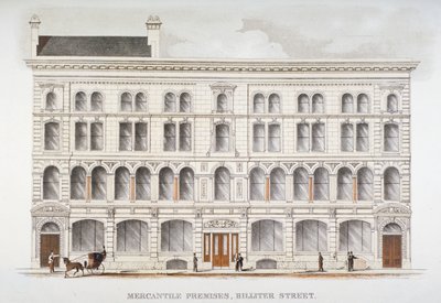 Uitzicht op handelsgebouwen, Billiter Street, City of London, 1875 door Sir Joseph Causton and Sons