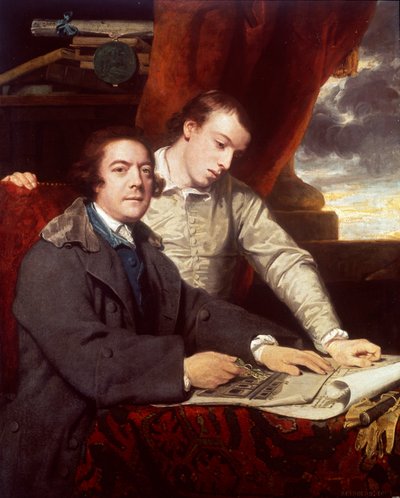 James Paine, architect en zijn zoon, James door Sir Joshua Reynolds