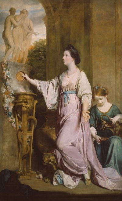 Lady Sarah Bunbury offert aan de Gratiën, 1763-65 door Sir Joshua Reynolds