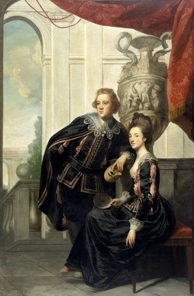 Sir Watkin Williams-Wynn en Lady Henrietta Williams-Wynn zijn vrouw, in masker kostuum door Sir Joshua Reynolds