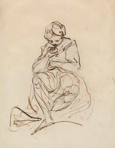 Studie van een zittende vrouw door Sir Joshua Reynolds