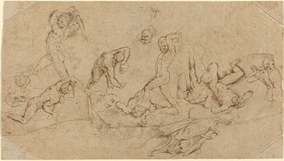 Slag van naakte mannen door Sir Peter Paul Rubens