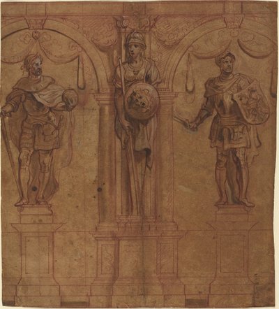 Rudolf I en Albert I met Pallas door Sir Peter Paul Rubens and Theodoor van Thulden