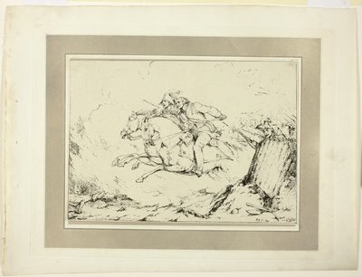 Aanval, uit de eerste uitgave van Specimens of Polyautography door Sir Robert Ker Porter
