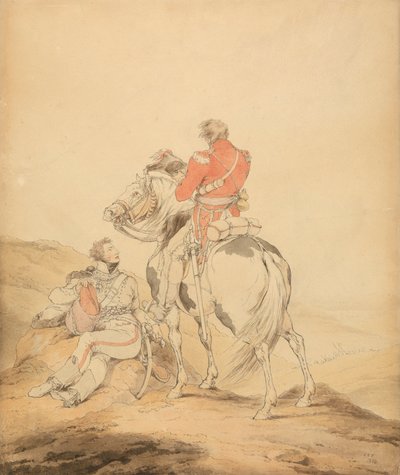 Een Britse stafofficier en een officier van de huzaren door Sir Robert Kerr Porter