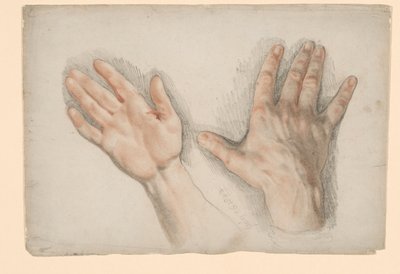 Twee studies van een rechterhand door Sir Thomas Lawrence