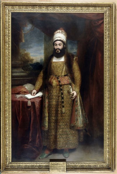Portret van Mirza Abul Hasan Khan Ilchi 1776-1846 door Sir William Beechey