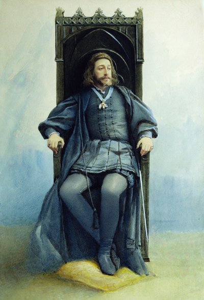 Grootvorst Konstantin Konstantinovich als Hamlet in het toneelstuk van William Shakespeare op 21 februari 1899, 1899 door Sofia Ivanovna Kramskaya
