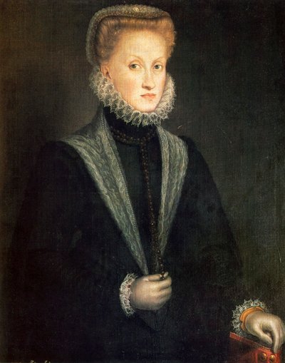 Anna van Oostenrijk, koningin-gemalin van Filips II van Spanje en Portugal, 1573 door Sofonisba Anguissola