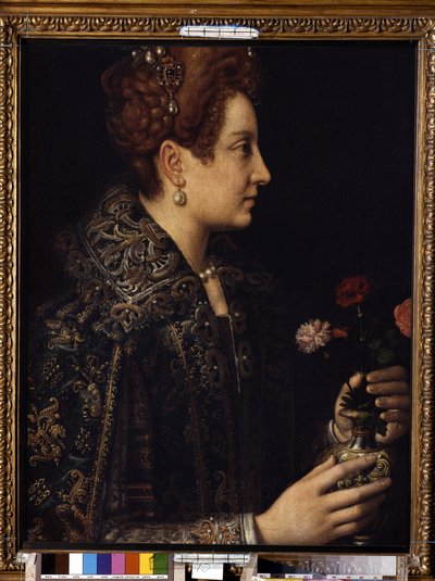Portret van een vrouw in profiel door Sofonisba Anguissola