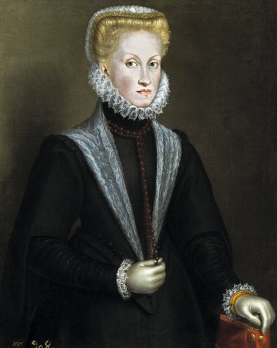 Portret van Anna van Oostenrijk, koningin-gemalin van Spanje en Portugal, 1573 door Sofonisba Anguissola