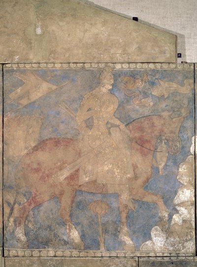 De Heroïsche Rustam, uit Penjikent, eerste helft van de 8e eeuw door Soghdian