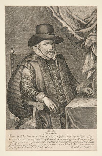 Portret van John Speed door Solomon Savery