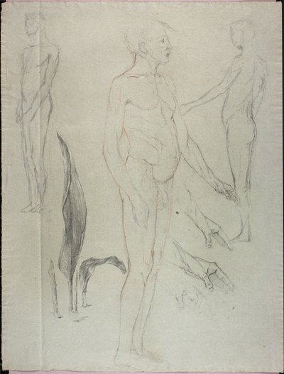 Naakt en blad door Solon H. Borglum