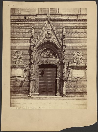 Deur van de kathedraal van Messina door Sommer and Behles