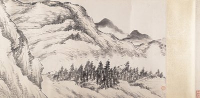 Landschap, gedateerd 1898 door Song Nian