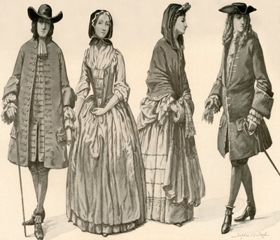 Kleding tijdens de Regeringen van Karel II, Jacobus II, Willem en Maria 1682-1700, 1903, 1937 door Sophie B. Steel